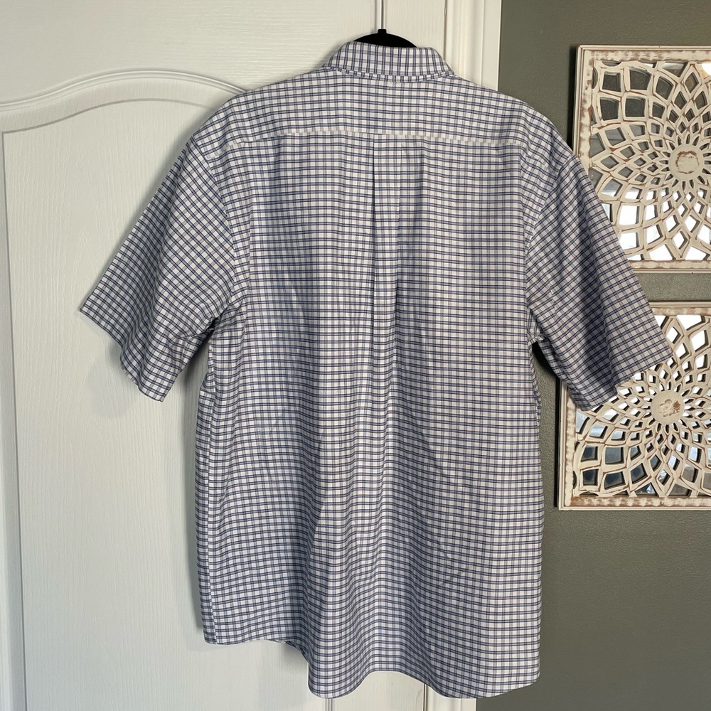 LL Bean Checkered Short Sleeve Button Down Shirt - Picture 5 of 6